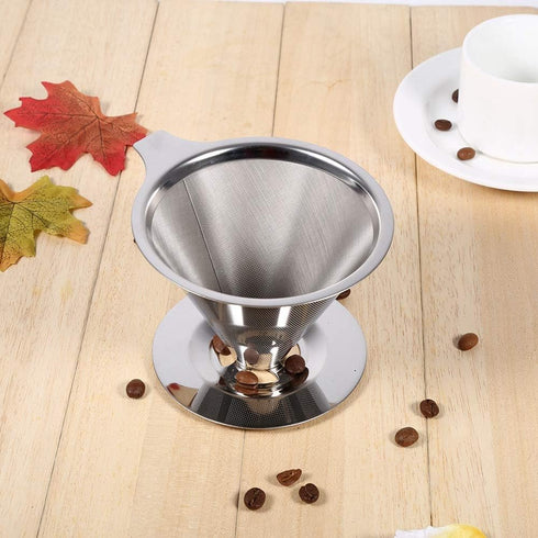 Coffee Filter Cup, fosa 1Pc Stainless Steel Coffee Cup Filter for Pour Over Coffee Makers