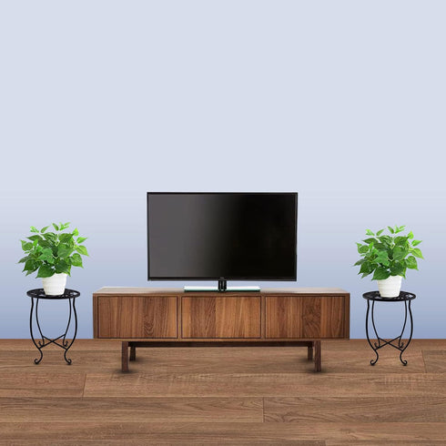 TLBTEK 2 10 inch pcs Round Indoor Planter Stand,Metal Plant Stands Outdoor ,Modern Flower Pot Stand Holder Rack Display