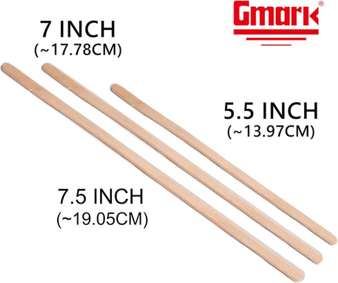 Gmark 5.5" Wood Coffee Stirrers - 1000 ct Natural Birch Wood Beverage Stirrers, Round End (length 140mm, width 6mm)