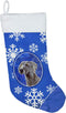 Caroline's Treasures LH9296-CS Weimaraner Winter Snowflakes Holiday Christmas Stocking, Fireplace Hanging Decor