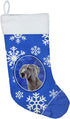 Caroline's Treasures LH9296-CS Weimaraner Winter Snowflakes Holiday Christmas Stocking, Fireplace Hanging Decor