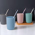 Topsky 4-Pack Bathroom Tumbler, Plastic Toothbrush Cup, Reusable Drinkware for Mouthwash