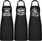 Set of 3 Women Kitchen Aprons, Funny Quotes Pocket Aprons with Adjustable Waist Tie for Cooking, Baking