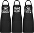 Set of 3 Women Kitchen Aprons, Funny Quotes Pocket Aprons with Adjustable Waist Tie for Cooking, Baking