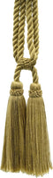 Traditional Cotton Curtain Tieback with Double Tassel, 5 1/2" Length (14cm), 27" Spread (68.5cm) - Pack of 2, Golden
