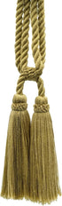 Traditional Cotton Curtain Tieback with Double Tassel, 5 1/2" Length (14cm), 27" Spread (68.5cm) - Pack of 2, Golden