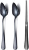 Black Grapefruit Spoons Set - 3 Pieces Stainless Steel Grapefruit Spoon and Knife with Titanium Plating