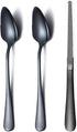 Black Grapefruit Spoons Set - 3 Pieces Stainless Steel Grapefruit Spoon and Knife with Titanium Plating