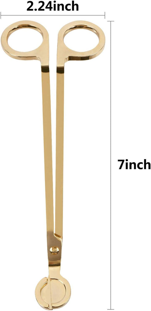 Candle Wick Trimmer, Polished Stainless Steel Wick Clipper Cutter for Deep Candles, Gold