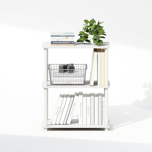 3-Tier 11.6 23.6 29.6, Furinno Turn-N-Tube Book Shelf, Bookshelf, Bookcase with Multipurpose Compact Display Rack, x x