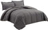 3-Piece Set 88 88 Inches Chezmoi Collection All Season Queen Comforter Gray, Soft Quilted Down Alernative Duvet Insert