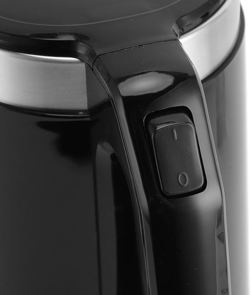 Double Wall Stainless Steel Electric Kettle, 900W Automatic Power Off, 2L Capacity for Home & Office, Black