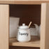 Set 12oz,Easy HAOTOP Farmhouse Porcelain Honey Jar with Dipper and Lid to Clean (White)