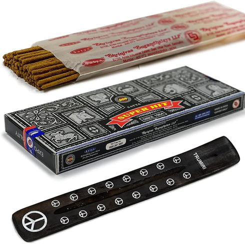 TRUMIRI Incense Stick Holder Bundle with Satya Super Hit Incense Sticks, Pack of 1 (Approx 100 Sticks)