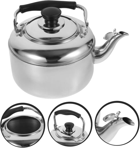 Cabilock Whistling Stainless Steel Kettle, Handheld Hot Water Teapot, Kitchen Water Boiler, Japan Anti-scald Tea Maker