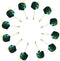 Groom Boutonniere Wedding Silk Rose (12 Pieces) 3.5cm Flowers Accessories Prom Pin Man Suit Decoration Green