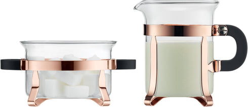 Bodum Chambord Classic 2pcs Sugar and Creamer Set, Glass, Copper