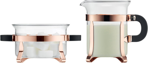 Bodum Chambord Classic 2pcs Sugar and Creamer Set, Glass, Copper