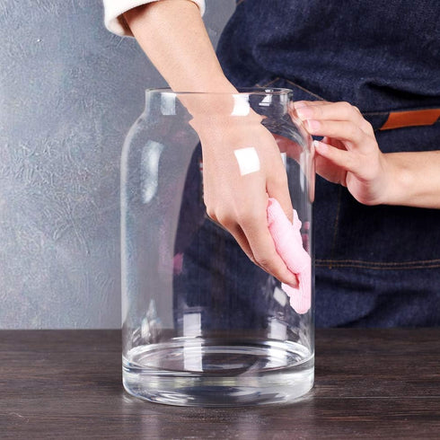 SAIOOL Egg Jar, 1 Gallon Large Glass Food Storage Canister with Airtight Lid, Clear