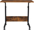 HomVent Brown-31.5" Wx15.7 Adjustable TV Tray Table Rolling Sofa Side Snack Table with Wheels Portable C-Shape Dinner