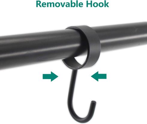 Stainless Steel Closet Rod Hooks, Heavy Duty Utility Hooks for Hanging Pots, Pans, Mugs, Towels (5 Pack Black)