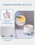 Counter,Blue 6.7 oz TEATALK Vintage Boho Butter Crock - French Ceramic Butter Keeper for and White Porcelain Butter