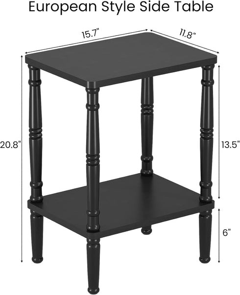LUCKNOCK Small Side Table for Small Spaces, Vintage End Table, Narrow Couch Side Table with Storage, Skinny Nightstand