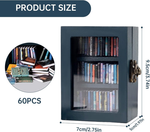 TABTAG 60 Anxiety Bookshelf Mini Book Micro Display Stand a Miniature Library Equipped with Mini - Books is an Ideal