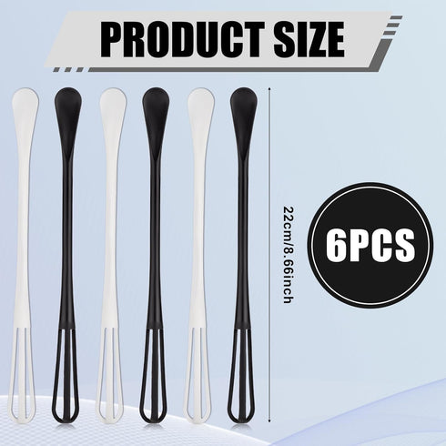 6pcs Mini Whisks, Multifunctional Small Whisks for Cooking with Ergonomic Long Handle Miniature Egg Whisk Stirrer Tiny Whisk for Milk Hot Chocolate Spreading Jam Mixing Sauces