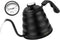 Black Gooseneck Tea Kettle with Thermometer, 40 floz/1200ml Premium Stainless Steel Pot for Pour Over Coffee