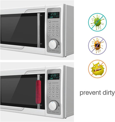 OUGAR8 Microwave Door Handle Covers, Keep Kitchen Appliance Clean from Smudges, Perfect for Oven (6" L3.5 W, Red)