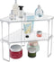 mDesign Plastic/Steel Corner Stackable Rack, Storage Organizer Shelf for Bathroom, Vanity, Countertop,