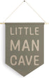 Qpenm Little Man Cave Hanging Wall Canvas Banner, Kids Playroom Hanging Pennant