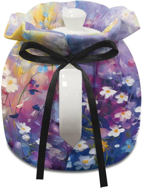 Flower Print Tea Cosy, Floral Kitchen Teapot Dust Cover, Insulated Breakfast Warmer for Tea Kettle
