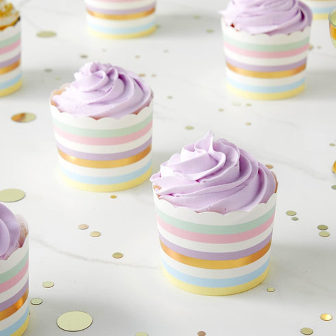 Sparkle and Bash 50-Pack Pastel Cupcake Liners, Large Paper Baking Cups for Birthdays, Bake Sales