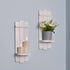 Sconces Wall Decor Set of 2 - Rustic Home Farmhouse Art Floating Candle Holder Shelf White Decorations for Living Room,