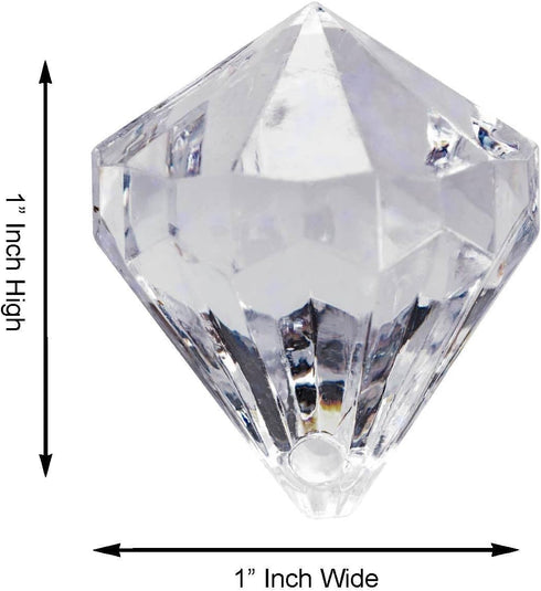 Super Z Outlet Acrylic Clear Ice Rock Diamond Crystals, 60 Pieces for Table Scatters, Vase Fillers, and Decorations