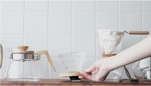 Hario VDGR-02-OV V60 Heat Resistant Glass Coffee Dripper, Olive Wood, For 1 to 4 Cups
