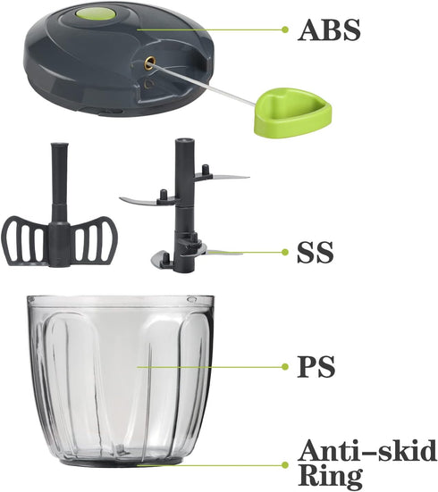 900ml Cambom Manual Food Chopper Vegetable Cutter, Hand String Vegetable Chopper Onions Cutter for Vegetable Fruits