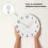 Plumeet 10'' Wooden Wall Clock (White) Small Frameless Clocks with Silent Quartz Movement, Battery Operated