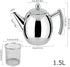 Tea Pots with Infusers for Loose Tea, Stainless Steel Teapot with Lid and Strainer (1500ml)