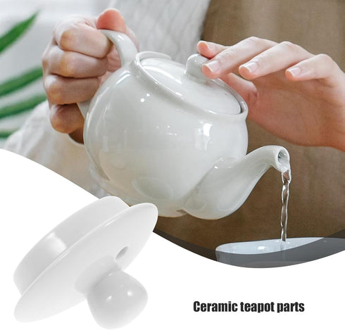 Luxshiny Ceramic Teapot Lid Replacement, White Porcelain Mug Cover for Small Tea Pots, Kungfu Tea Cup Accessories