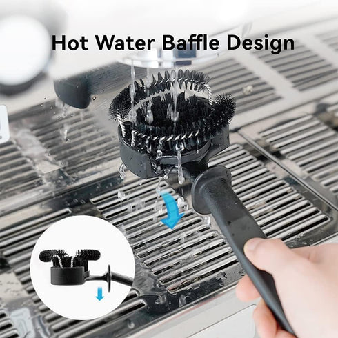 Espresso Coffee Machine Cleaning Brush, Detachable 360° Nylon Bristles Tool for Espresso Group Head