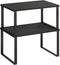 SONGMICS Cabinet Organizer Shelf, Set of 2 Kitchen Counter Shelves, Stackable Expandable Spice Rack, Metal and