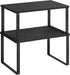 SONGMICS Cabinet Organizer Shelf, Set of 2 Kitchen Counter Shelves, Stackable Expandable Spice Rack, Metal and