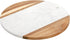 Okllen 12" Marble Cheese Board and Acacia Wood Serving Board, Handcrafted Round Tray for Cheese and Charcuterie
