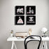 Meetdeceny Black And White Wall Art - Pink Book Pictures Room Decor for Teen Girls, 10"x10" - 4 Pieces