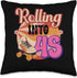 In-line Skates Towards 1981 Rolling Into 45 Throw Pillow, 16x16, Multicolor Design
