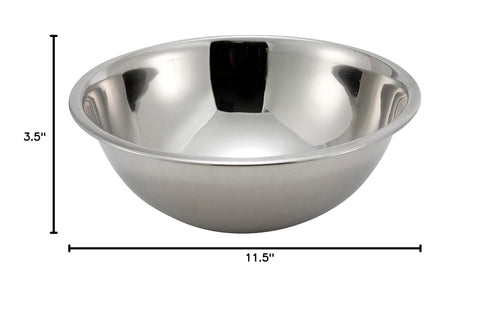 Winco 5 Quart Heavy-Duty Mixing Bowl, Stainless Steel