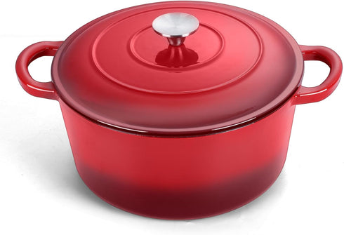 TeamFar 3qt Dutch Oven, Small Enameled Cast Iron Dutch Oven Pot with